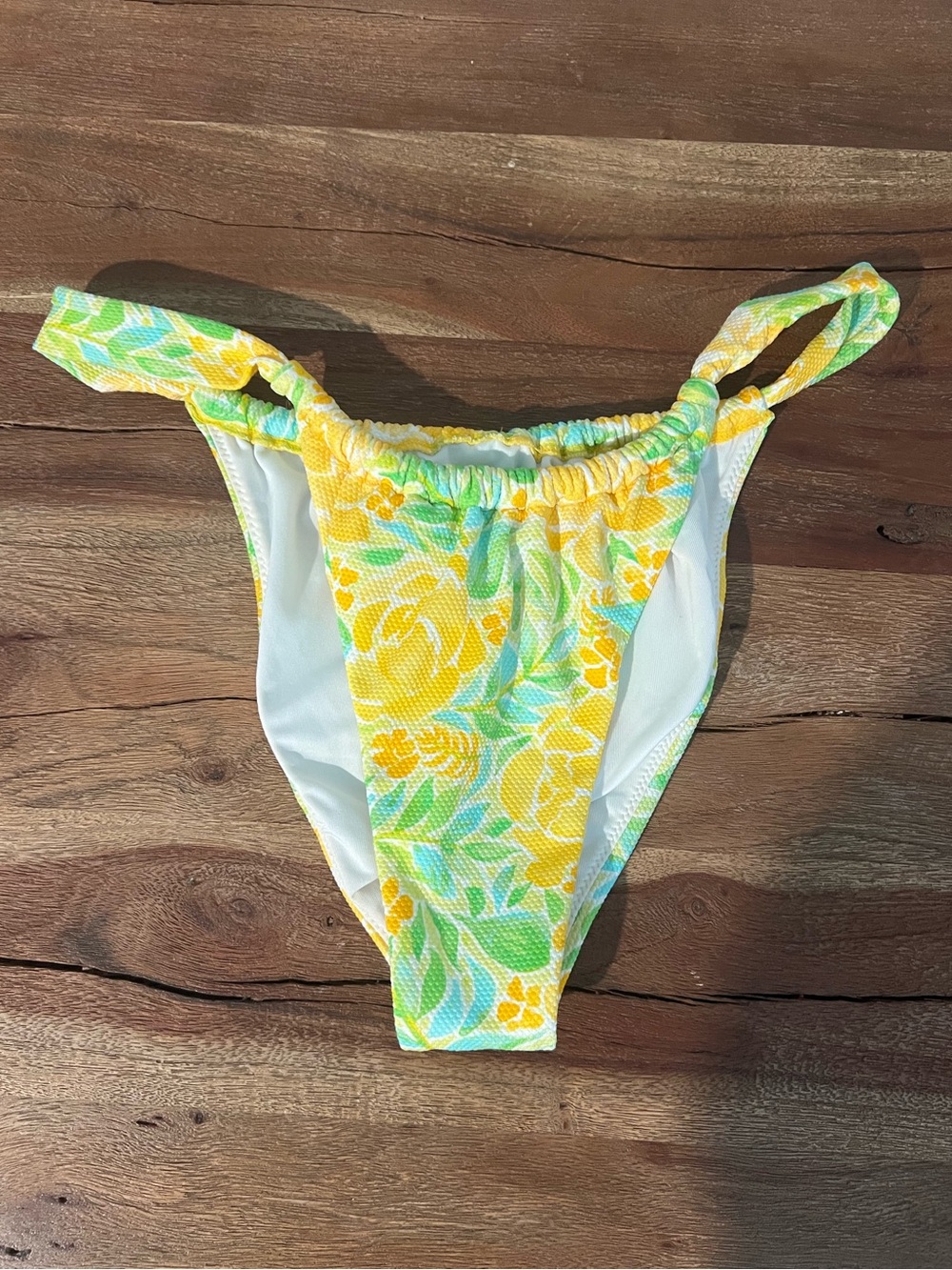 Women’s bright Yellow and Green Floral Swim Bottoms